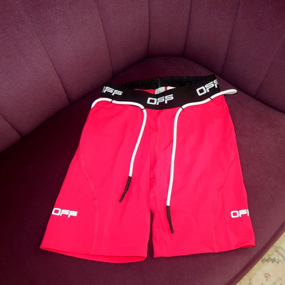 Off-White Pants - Off-white pink biker shorts
